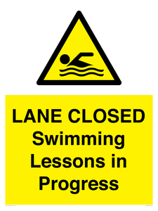 LANE CLOSED Swimming Lessons in Progress